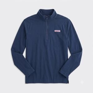 Vineyard Vines Edgartown Mock Neck 1/4 Zip Shep Shirt Blue Pima Mens Small